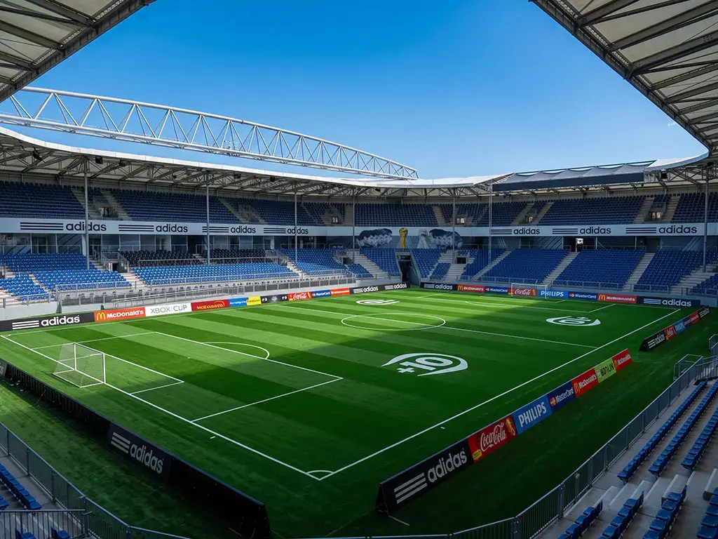 Fußballstadion mit gepflegtem Spielfeld – TOP GREEN Referenz